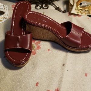 Nine West  burgundy Wedge sandals